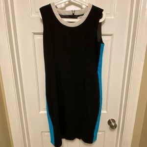 Calvin Klein size 12 black/teal shift dress